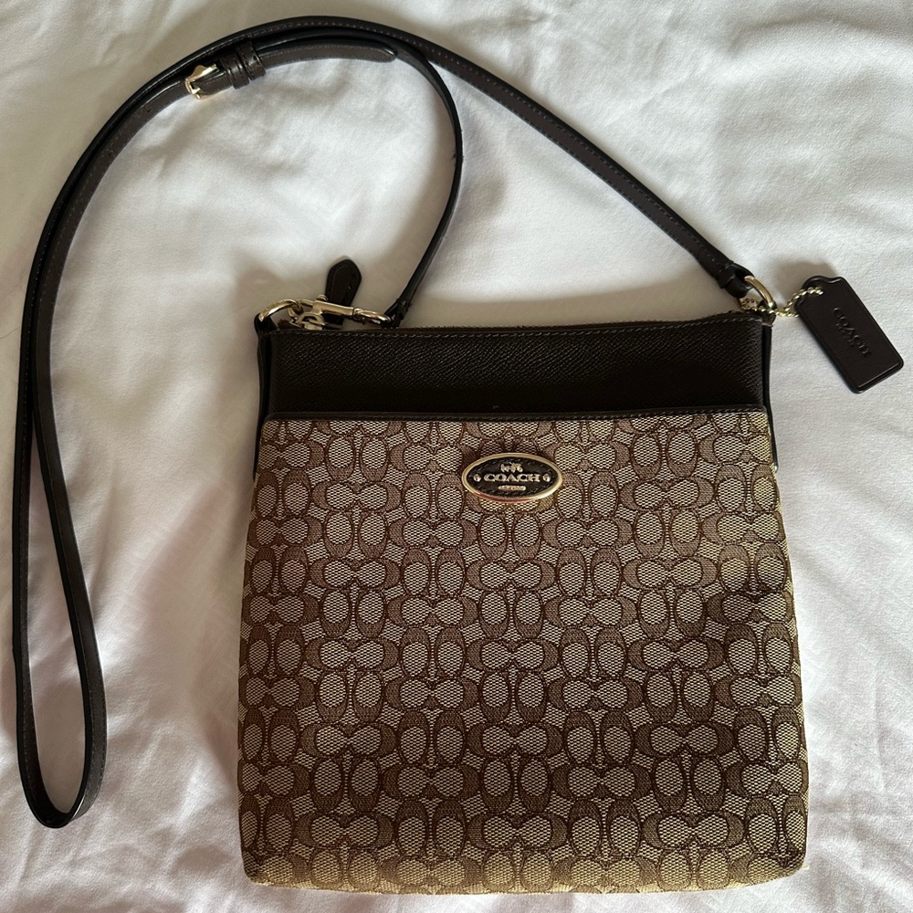COACH Brown and Tan Crossbody Purse
